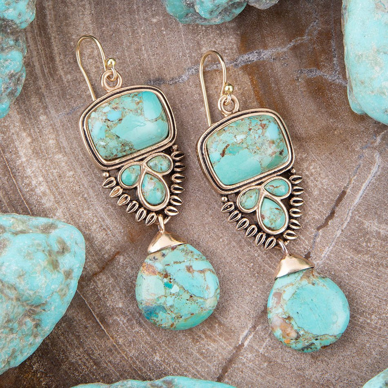 Buy Afghan Statement Earrings With Turquoise Stone Online in India - Etsy